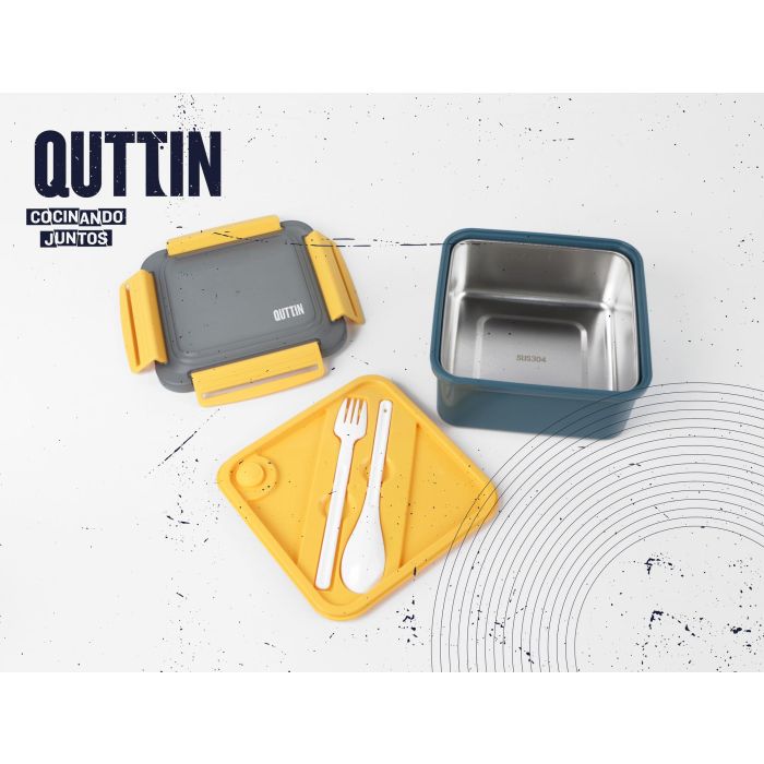 Quttin Fiambrera Ss para Microondas de 1500 ml, Recipiente de Almacenamiento de Alimentos 18 x 10 x 18 cm (6 Unidades) 3