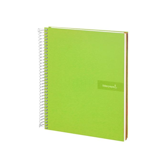 Cuaderno Espiral Liderpapel A5 Micro Crafty Tapa Forrada 120H 90 gr Cuadro 5 mm 5 Bandas6 Taladros Color Verde 1