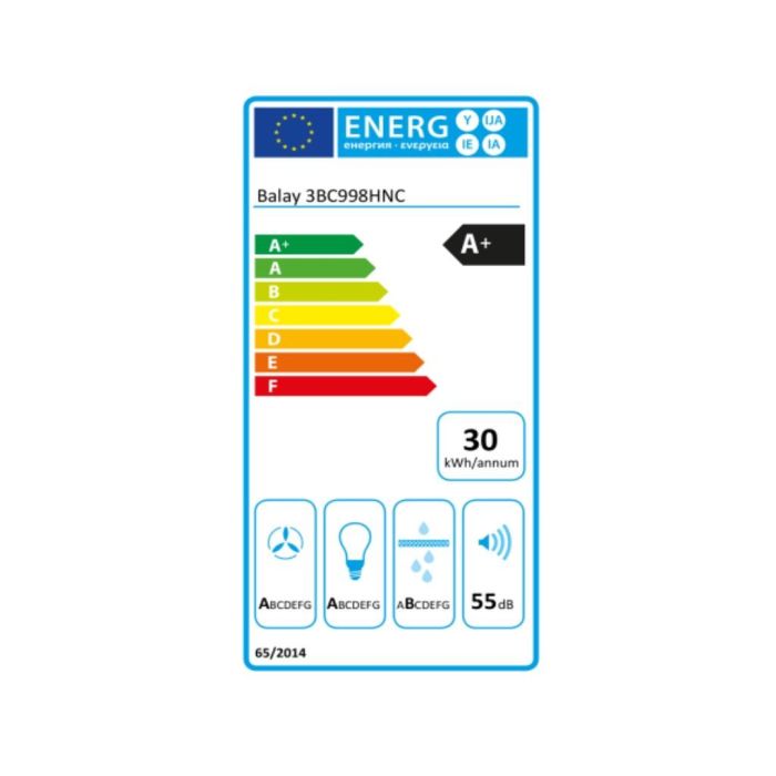 Campana Convencional Balay 3BC998HNC 90 cm 843 m³/h 165W Acero A+ 1