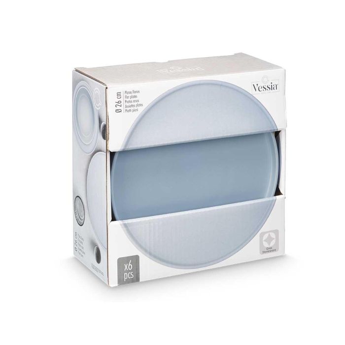 Plato Llano 26 Cm Liso Azul Vessia (12 Unidades) 1 Plato Llano 26 Cm Liso Azul Vessia (12 Unidades) 1