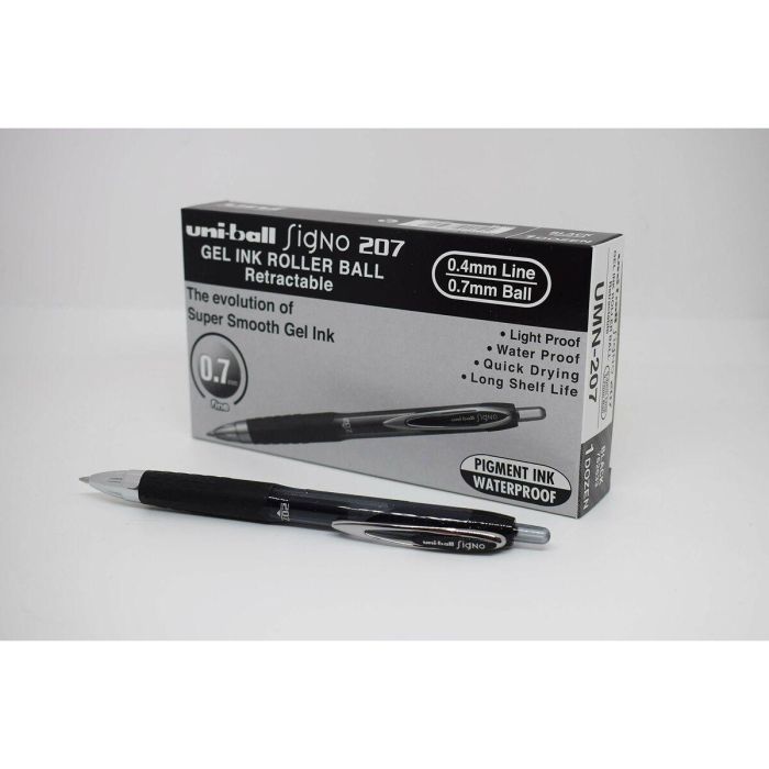 Boligrafo de tinta líquida Uni-Ball SigNo 207 Negro 0,4 mm (12 Piezas) 1 Boligrafo de tinta líquida Uni-Ball SigNo 207 Negro 0,4 mm (12 Piezas) 1