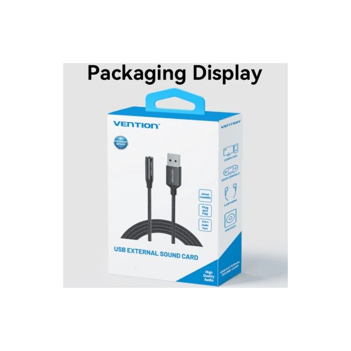 Conversor Vention CVEBC/ Jack 3.5 Hembra - USB Macho/ 1m/ Gris 2