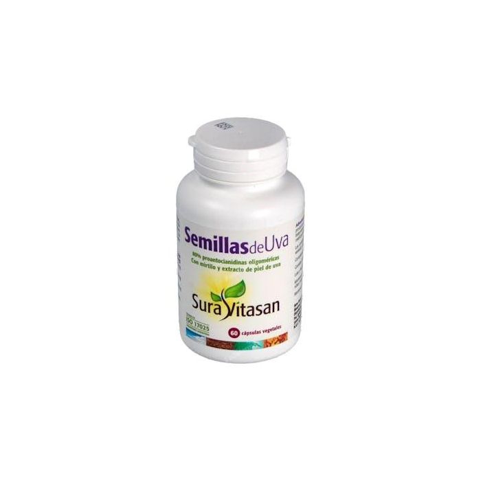 SURA VITASAN Semillas de Uva OPC con Mirtilo y Piel de Uva 80% Proantocianidinas 60 Cápsulas