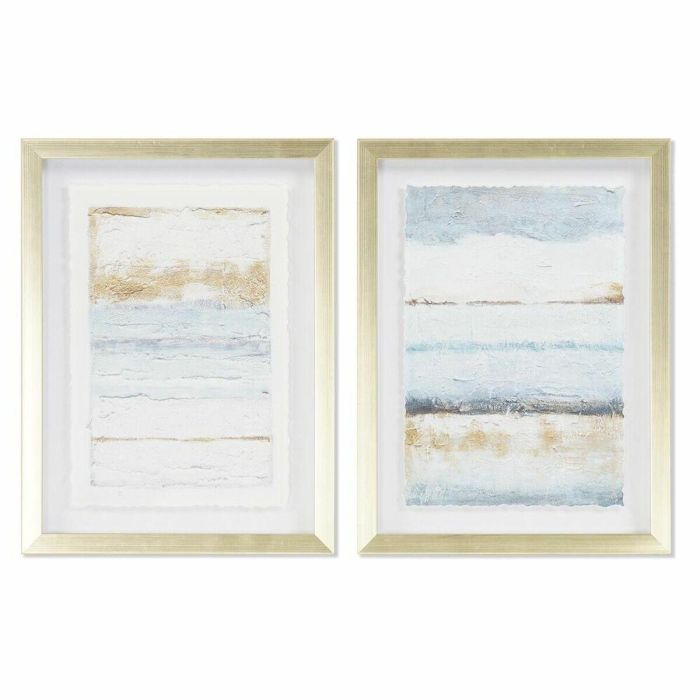 Cuadro Glam DKD Home Decor Azul Dorado 2.5 x 40 x 30 cm (2 Unidades) Cuadro Glam DKD Home Decor Azul Dorado 2.5 x 40 x 30 cm (2 Unidades)