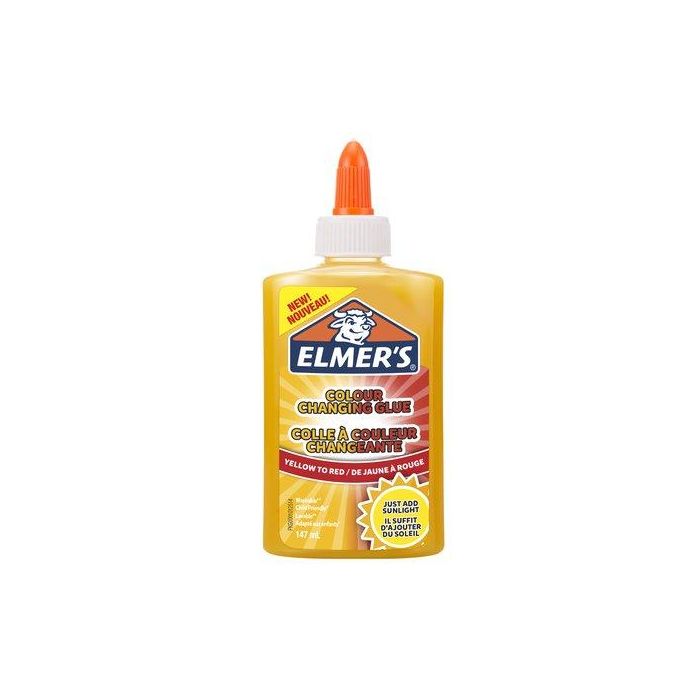 Cola Elmer´S Slime Cambiacolor Lavable 147 Ml Amarillo 3 unidades