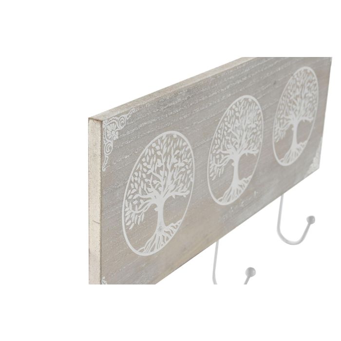DKD Home Decor Perchero Pared Indio Árbol de la vida Gris Blanco 39 x 22 x 4.5 cm (6 Unidades) 1
