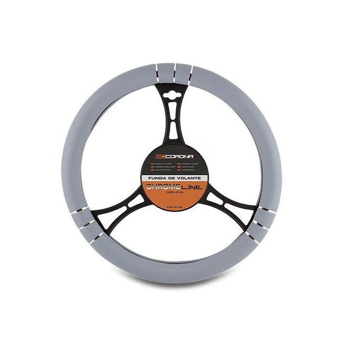 Cs Funda Volante Chromeline Gris FVO10135 Universal Antideslizante 100% PVC 1