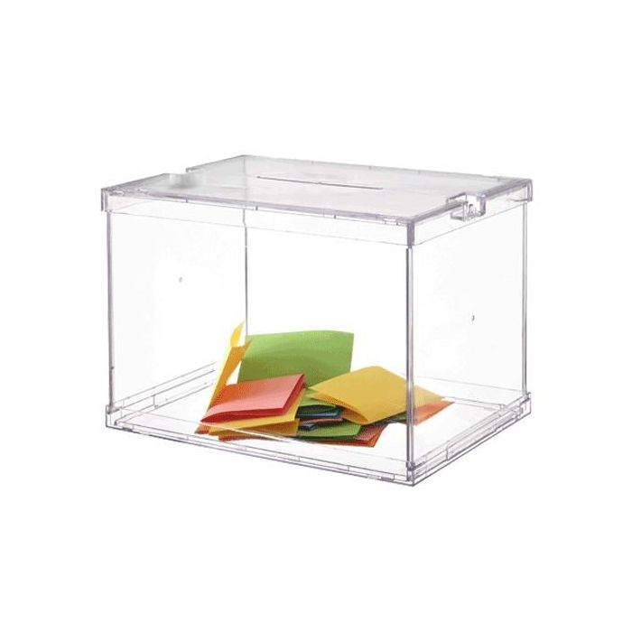 Archivo 2000 Urna Electoral Premium en Metacrilato, Modelo Oficial 310x440x315 mm con Precintos de Seguridad