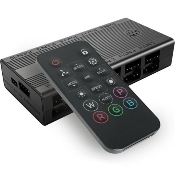 Mars Gaming Hub Ventilador Interno MFHUB con Control de Ventiladores PWM y ARGB, Mando a Distancia para PC