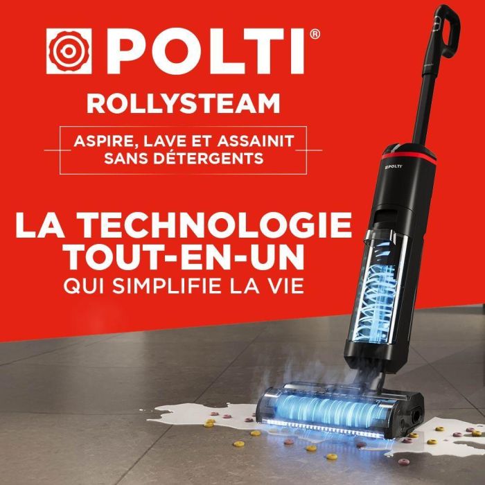 Polti RollySteam WD40C POL8007411013942 - Aspiradora Mopa a Vapor Inalámbrica 14000 Pa, 35 min, 0.6 L, Negro 1