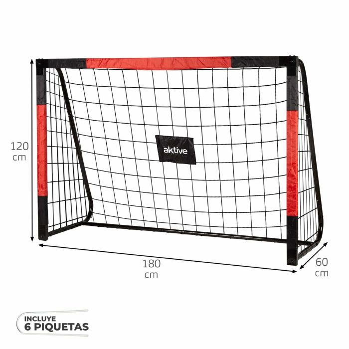 Portería de Fútbol Aktive 180 X 12 X 60 CM Negro Rojo 4