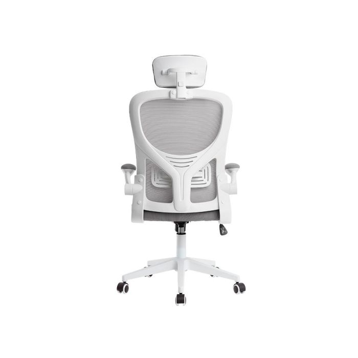 Silla Q-Connect Ergonomica Pal Ermo Malla Base Nylon Alt Max 1300 Anc 610 Prof 600 Ruedas Premium Color Blanco Gris 6