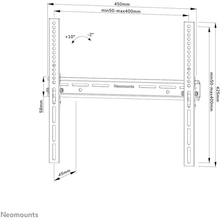 Neomounts WL35-350BL14 Soporte de pared para TV inclinable y bloqueable, 32-65 pulgadas, VESA 50x50-400x400mm, hasta 35kg, negro 7