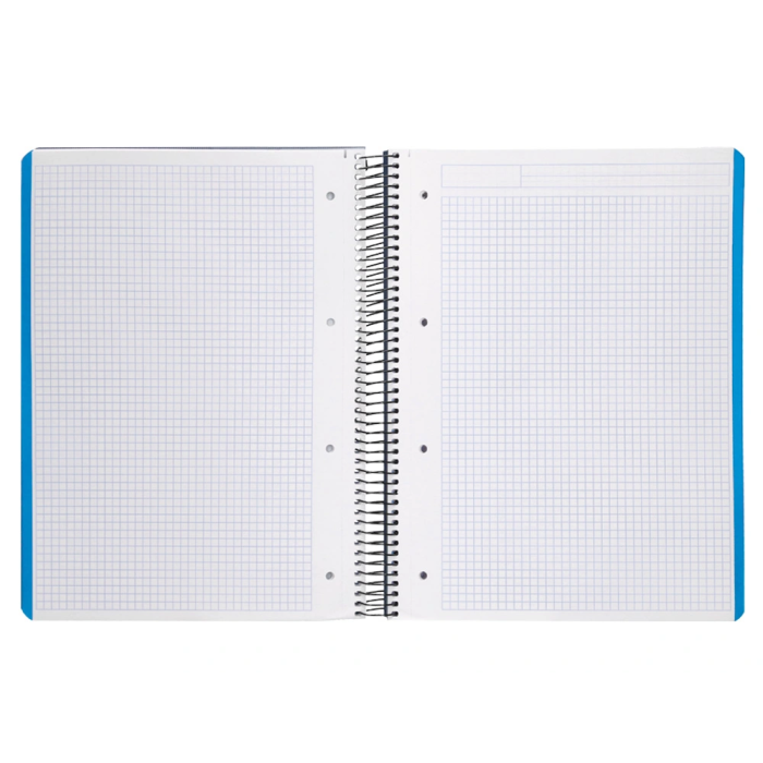Liderpapel Cuaderno Espiral A4 Micro Wonder Tapa Plástico 120 Hojas 90gr Cuadro 5mm Banda 4 Taladros Color Azul Marino 5