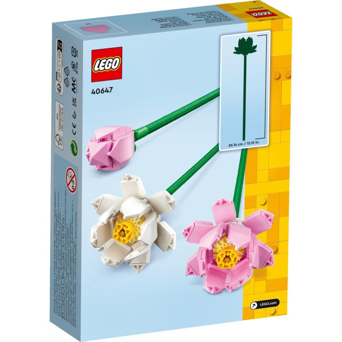 LEGO 40647 Set de Construcción Flores de Loto para Jarrón, con 2 Flores Abiertas y 1 Cerrada, Rosa y Blanco, Edad +8 Años 6