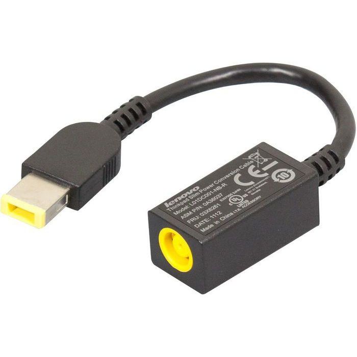 Lenovo Power conversion cable with male-to-female round connectors, compatible with Lenovo ThinkPad and ThinkCentre devices. Lenovo Power conversion cable with male-to-female round connectors, compatible with Lenovo ThinkPad and ThinkCentre devices.