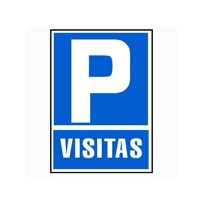 Archivo 2000 Señal "Parking Visitas" 210x297 Pvc Azul Y Blanco