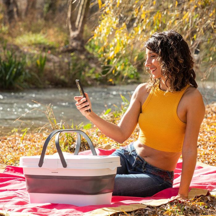 Cesta de Picnic Plegable con Tapa-Mesa Pickning InnovaGoods 4 Cesta de Picnic Plegable con Tapa-Mesa Pickning InnovaGoods 4