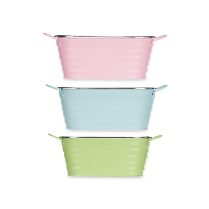 Macetero Ovalado Ibergarden Metal 27x9x11 cm - Azul, Rosa o Verde (24 Unidades) 1 Macetero Ovalado Ibergarden Metal 27x9x11 cm - Azul, Rosa o Verde (24 Unidades) 1