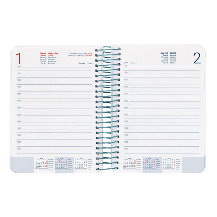 Agenda Espiral Liderpapel Santorini A6 2025 Dia Pagina Street View Papel 60 gr 8