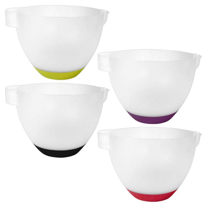 Lily Cook Bol para Pasteles Diámetro 24 cm Altura 14 cm Plástico con Base de Silicona Antideslizante Colores Surtidos Capacidad 3 L 2