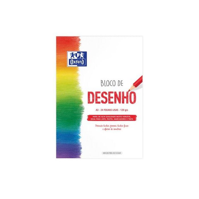 Bloc De Dibujo Oxford Encolado Liso A3 120G 24H (Set de 20)