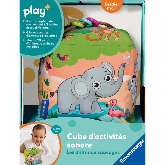 Ravensburger -PLAY + - Mi cubo de actividades sonoro de animales salvajes - A partir de 6 meses - Versión francesa - 34009 5 Ravensburger -PLAY + - Mi cubo de actividades sonoro de animales salvajes - A partir de 6 meses - Versión francesa - 34009 5