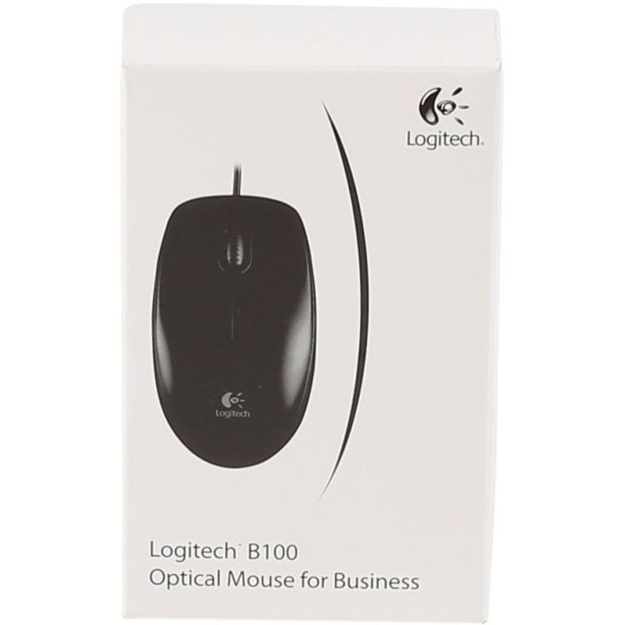 Logitech B100 Ratón Óptico USB Negro para Negocios, 800 DPI, Ergonómico Ambidextro, Conexión USB-A Plug & Play 7