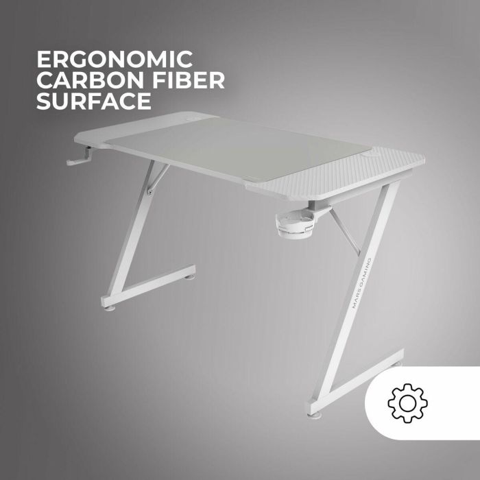 Mesa de Escritorio Gaming Mars Gaming ERGO Blanco 140 x 60 cm 5