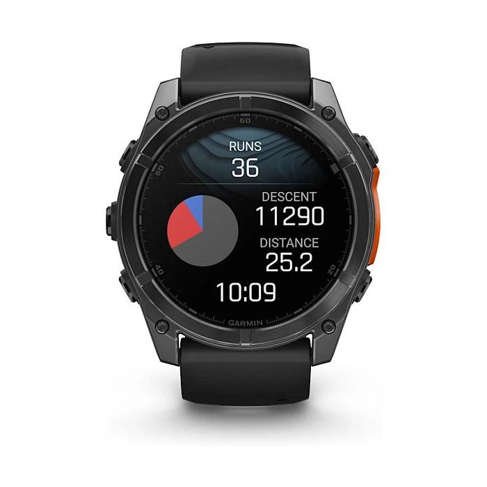 Garmin Fenix 8 3,56 cm (1.4") AMOLED 454 x 454 Pixeles Pantalla táctil Gris Wifi GPS (satélite) Silicona Negro 7
