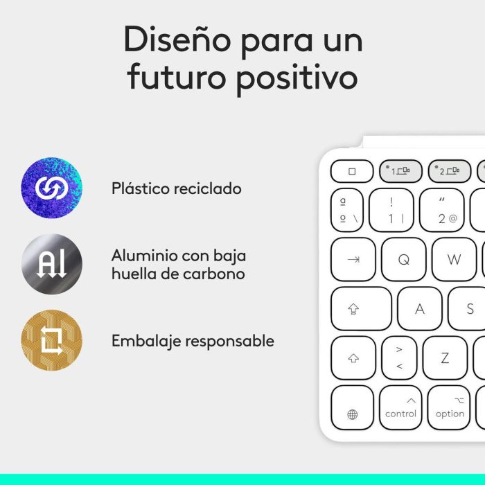 Teclado Logitech Blanco QWERTY 1 Teclado Logitech Blanco QWERTY 1