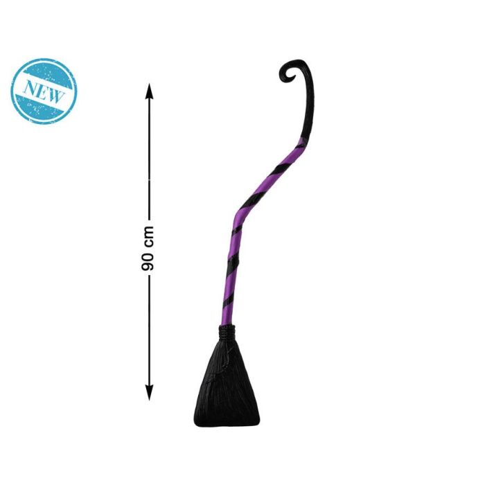 Escoba Halloween 90 cm Desmontable Morado