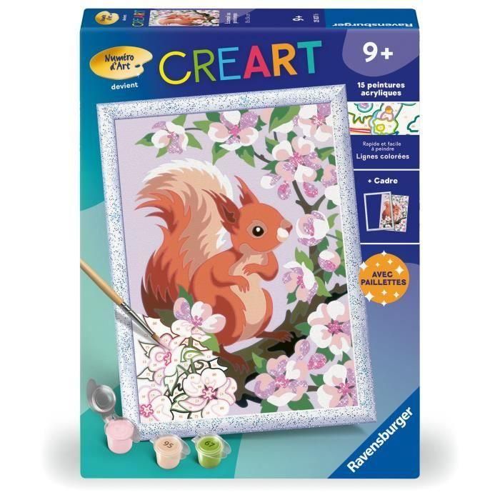 CreArt Kids - Ardilla en primavera (18 x 24 cm), kit para pintar por números, a partir de 9 años, 25837, Ravensburger CreArt Kids - Ardilla en primavera (18 x 24 cm), kit para pintar por números, a partir de 9 años, 25837, Ravensburger