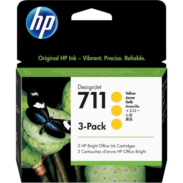HP Tinta Amarillo Designjet T120-T520 - Nº711 Pack 3