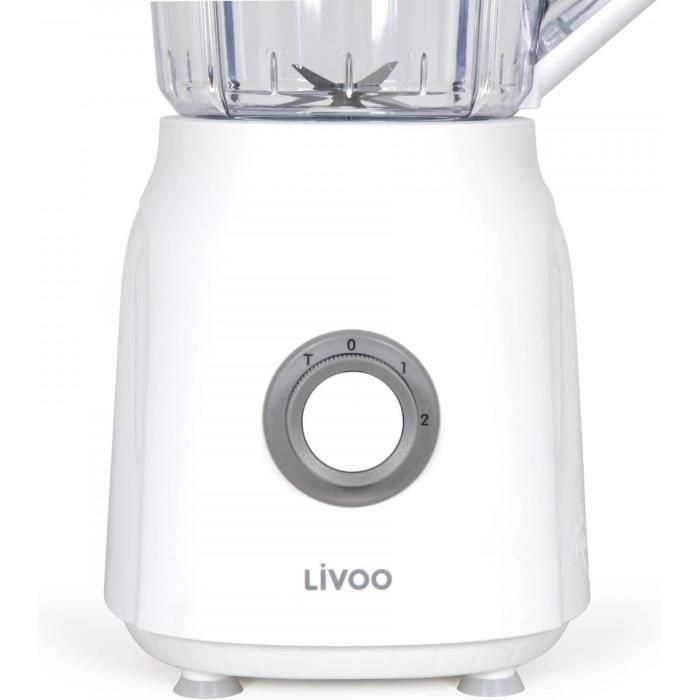 Livoo LIV1713288599839 Batidora de Vaso Eléctrica 1.5 Litros 600W de Potencia, 22000 RPM, 2 Velocidades y Función Turbo, Color Blanco 2 Livoo LIV1713288599839 Batidora de Vaso Eléctrica 1.5 Litros 600W de Potencia, 22000 RPM, 2 Velocidades y Función Turbo, Color Blanco 2