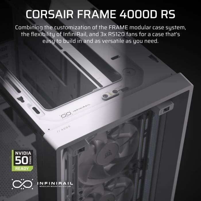 Corsair CC-9011313-WW Caja para PC Semitorre Frame 4000D RS Blanca 1 Corsair CC-9011313-WW Caja para PC Semitorre Frame 4000D RS Blanca 1
