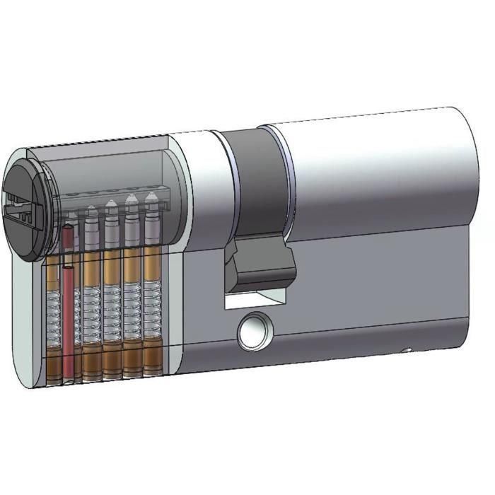 Cilindro de cierre desmontable YALE - Para puerta de entrada / exterior - 6 pines - 4 llaves - 40 x 40 mm 3 Cilindro de cierre desmontable YALE - Para puerta de entrada / exterior - 6 pines - 4 llaves - 40 x 40 mm 3