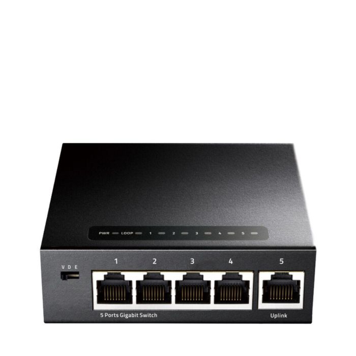 Cudy GS105 Switch Gigabit Ethernet de 5 Puertos RJ-45 (10/100/1000 Mbps) con 10 Gbit/s de Capacidad de Conmutación, Negro Cudy GS105 Switch Gigabit Ethernet de 5 Puertos RJ-45 (10/100/1000 Mbps) con 10 Gbit/s de Capacidad de Conmutación, Negro