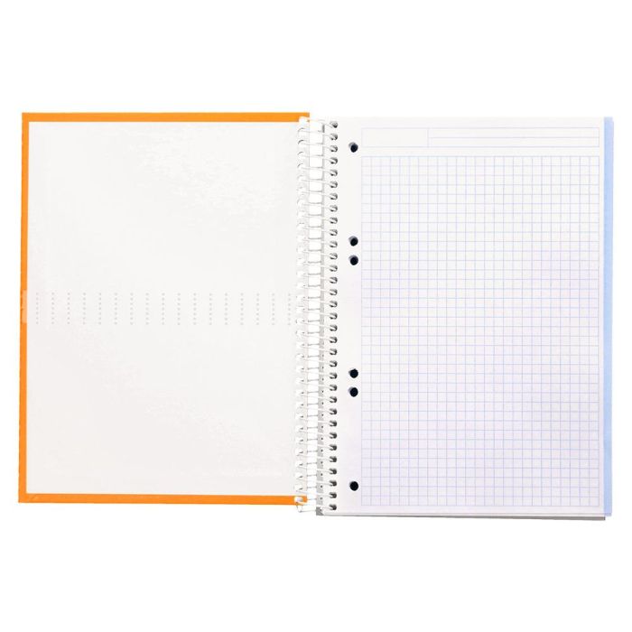 Cuaderno Espiral Liderpapel A5 Micro Crafty Tapa Forrada 120H 90 gr Cuadro 5 mm 5 Bandas6 Taladros Color Naranja 8