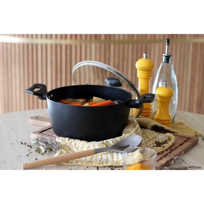 Horno holandés - MENASTYL - 6020647 - Aluminio forjado - 24 cm - Negro - Apto para todo tipo de fuegos, incluida inducción 3 Horno holandés - MENASTYL - 6020647 - Aluminio forjado - 24 cm - Negro - Apto para todo tipo de fuegos, incluida inducción 3