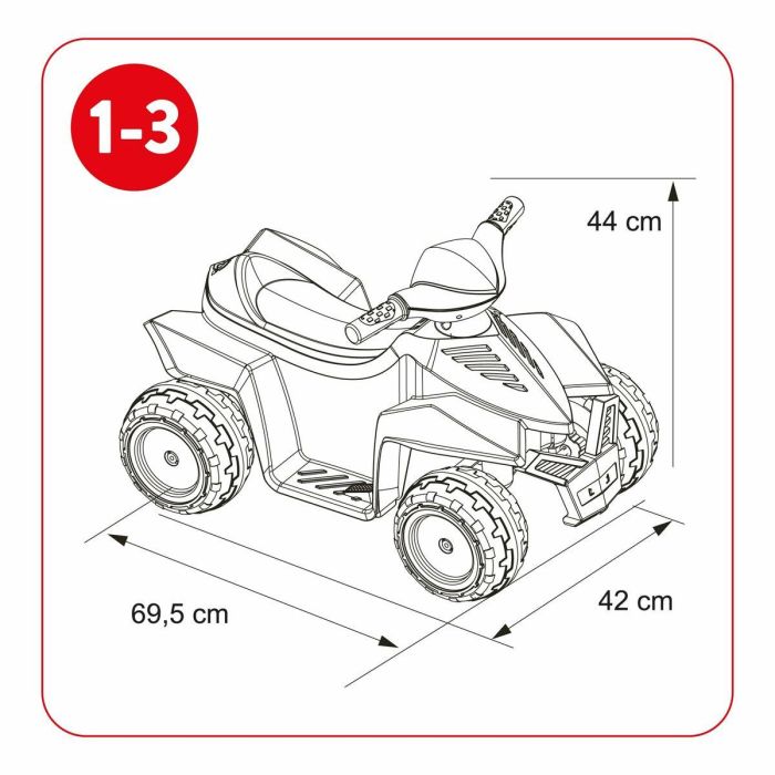 Feber Racy Quad Eléctrico Infantil Azul 6V, Vehículo a Batería para Niños de 18 meses a 3 Años (67x41x45 cm) 4