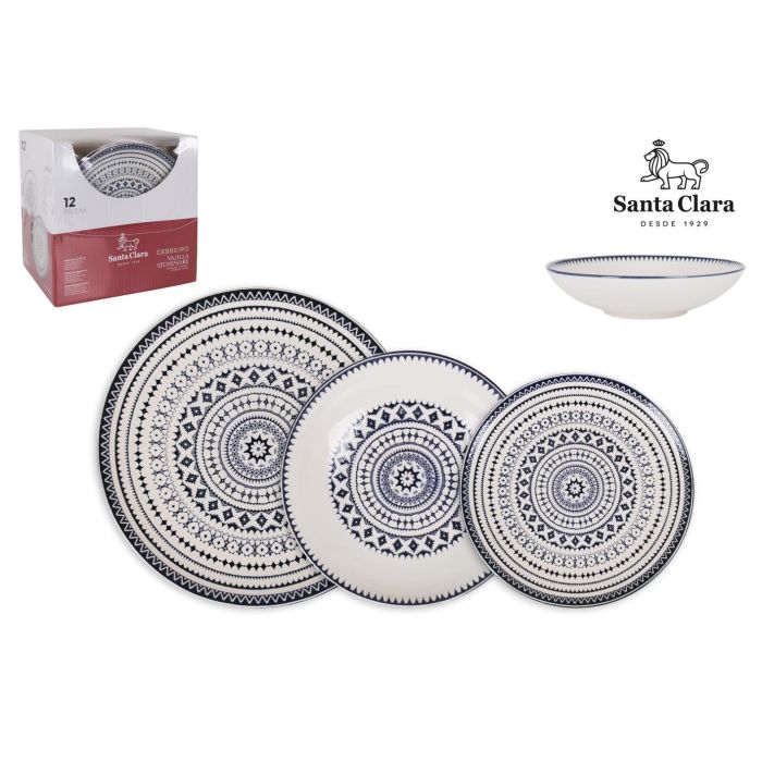 Vajilla Cebreiro Monaco 12 Piezas - Santa Clara, Stoneware, Lavavajillas y Microondas (2 Unidades) Vajilla Cebreiro Monaco 12 Piezas - Santa Clara, Stoneware, Lavavajillas y Microondas (2 Unidades)
