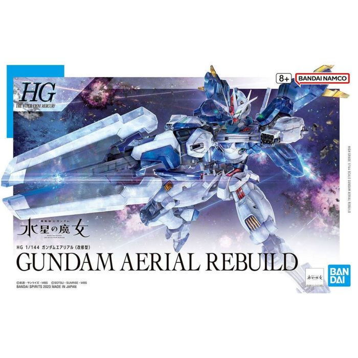 BANDAI HOBBY Figura Aerial Rebuild Mobile Suit Gundam: The Witch from Mercury High Grade 1/144 Compatible Action Base 2, 4, 5, 6, 7