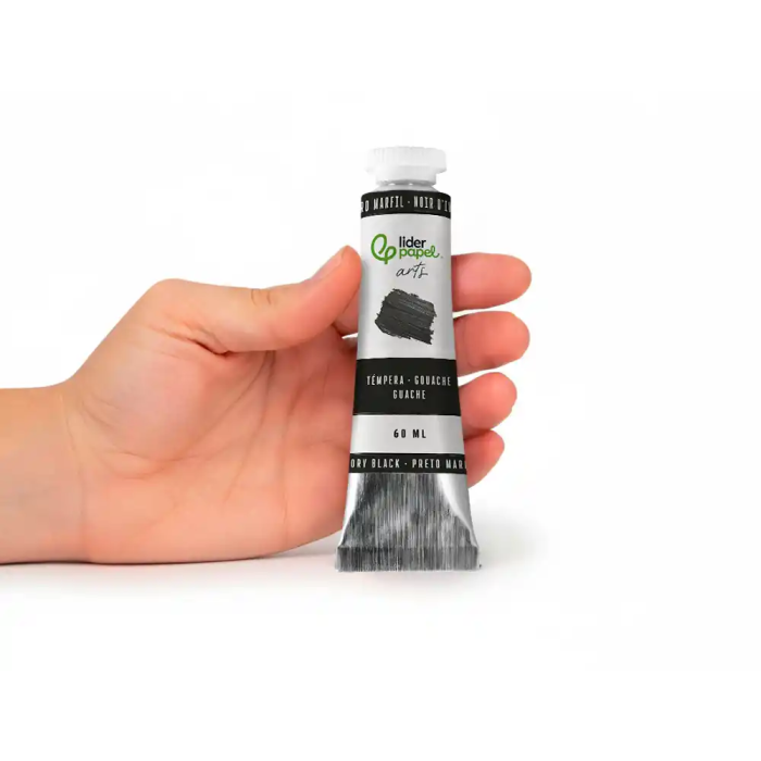 Liderpapel Pintura Gouache/Témpera Tubo de Aluminio de 60 ml Negro Marfil 4