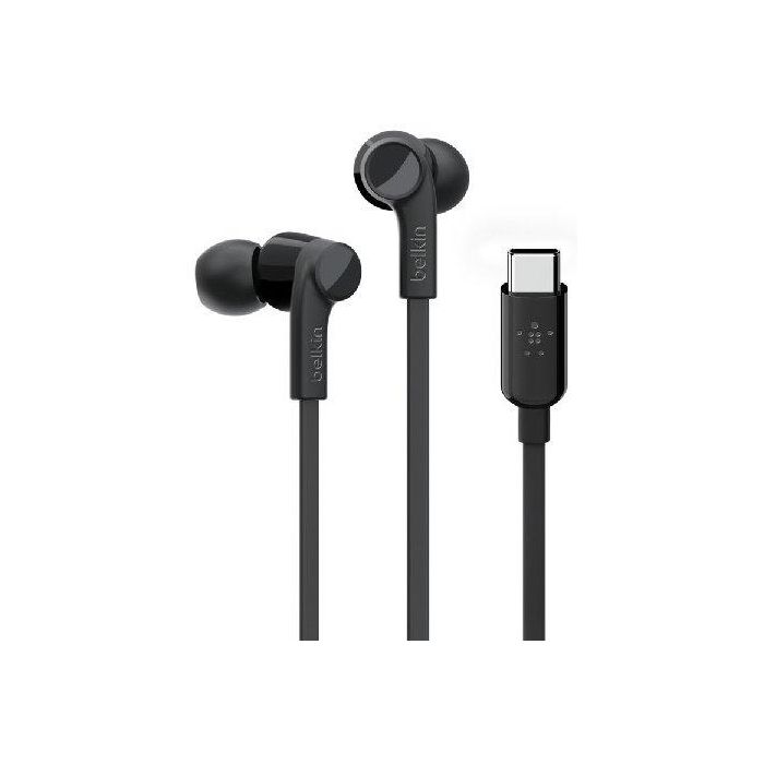 Auriculares Belkin De Boton Con Conector Usb-C Microfono Integrado Negro