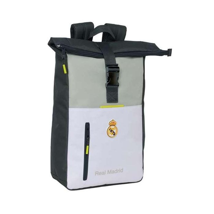 Safta Mochila Solapa para Portátil 15,6'' Colección Real Madrid 1ª Equipación 25/26, 420x280x130 mm
