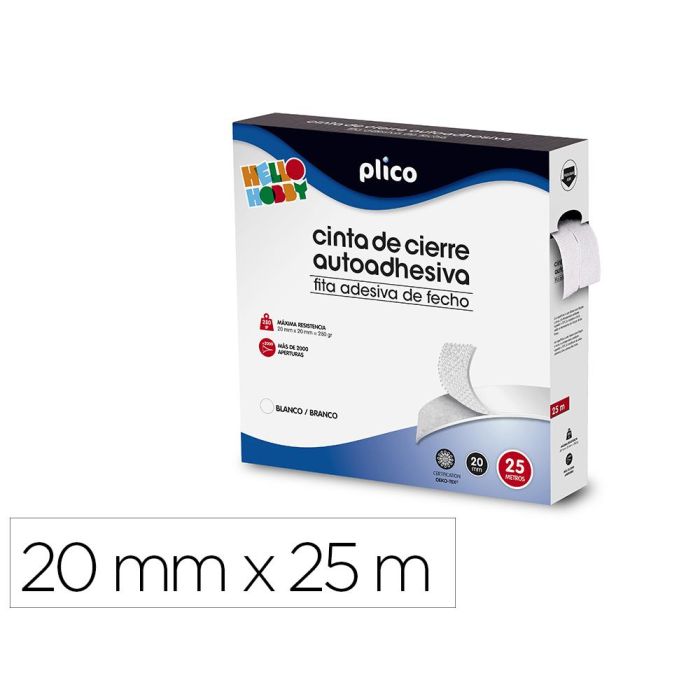 Plico Cinta De Cierre Autoadhesiva 20 mm X 25M Blanco