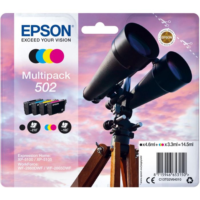 Cartucho de Tinta Compatible Epson 502 Multipack 14,5 ml Amarillo Negro Cian Magenta Sí
