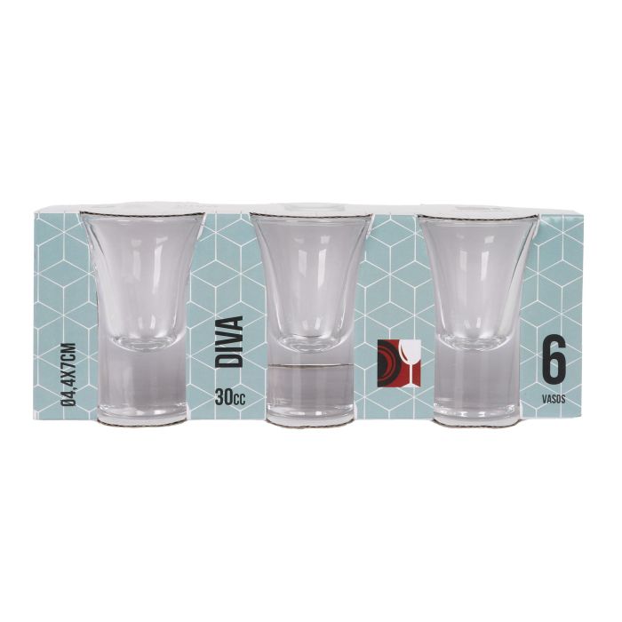 La Mediterranea Set 6 Chupitos Diva 30 cc ø4.4x7 cm 1