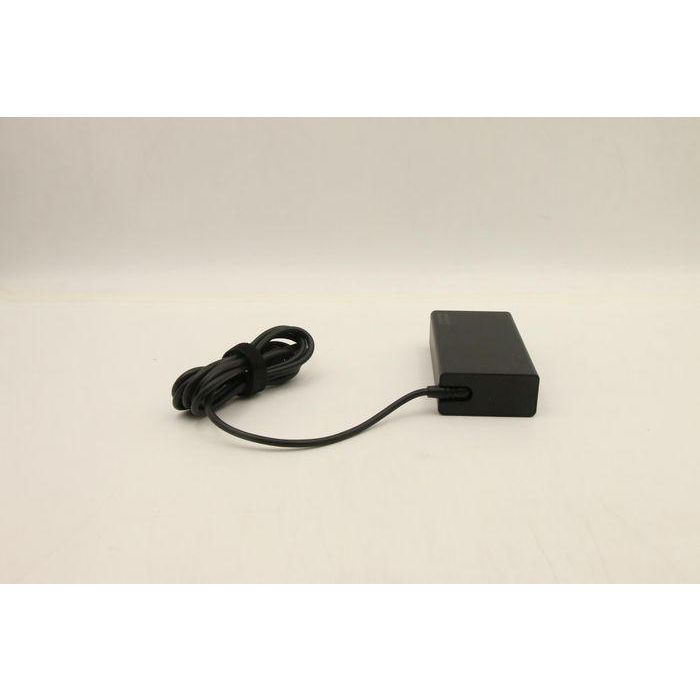 Lenovo 100W USB-C power adapter with adjustable voltage output (20V, 15V, 9V, 5V), 3-prong design, suitable for global use. 3